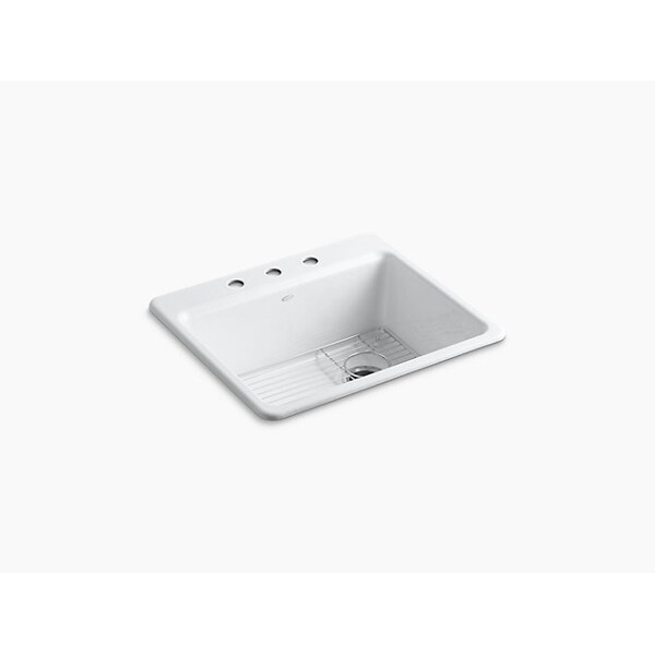 25 X22 X 9-5/8 Top-Mount Single-Bowl Kitchen Sink W/ Sink Rack